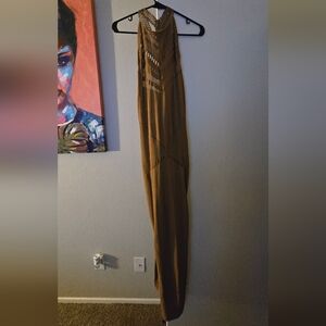 Guess Lace-Trim Caramel Brown DRESS